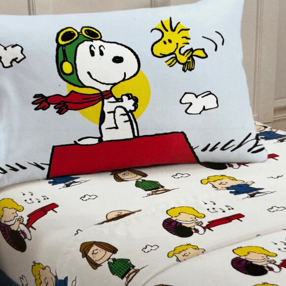 PEANUTS Snoopy Twin Size Sheet Set (Charlie Brown Lucy Linus and the gang) - Picture 7 of 7